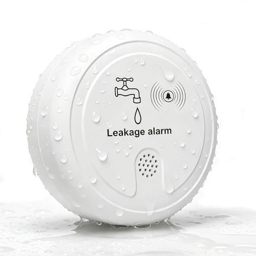 Détecteur d'eau, alarme puissante de 120 dB, détecteur de fuite d'eau à piles pour cuisine, salle de bain, cave, évier et chauffe-eau, pas de Wi-Fi nécessaire, installation facile
