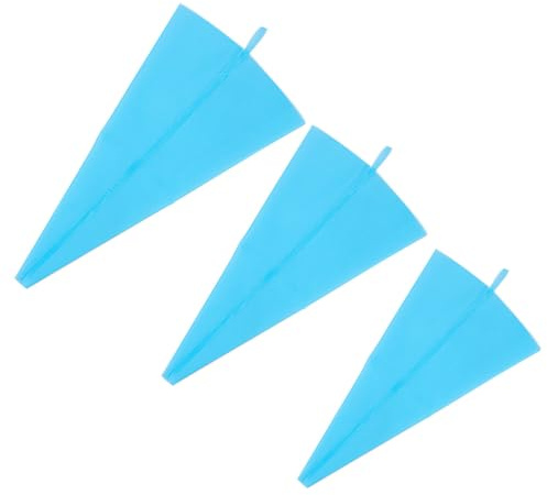 Juego de 3 mangas pasteleras de silicona reutilizables, 12/14/16 pulgadas azul claro manga pastelera para accesorios de tartas, manga pastelera profesional grande, accesorios para hornear y accesorios