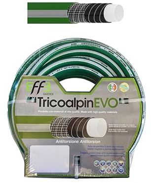 EFFE Tubo da Giardino antitorsione Professionale 5/8 Pollici, mt 50 di Tubo da Giardino 5 Strati, Tubo per Irrigazione da Giardino, Made in Italy
