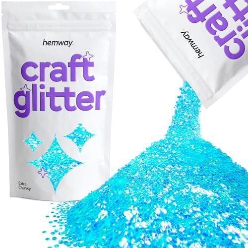 Hemway Baby Blue Craft Glitter 100g 3,5 Unzen Extra-Chunky 1/24 0,040 1MM für Kunsthandwerk Tumblers Papier Glasdekorationen Verschönern
