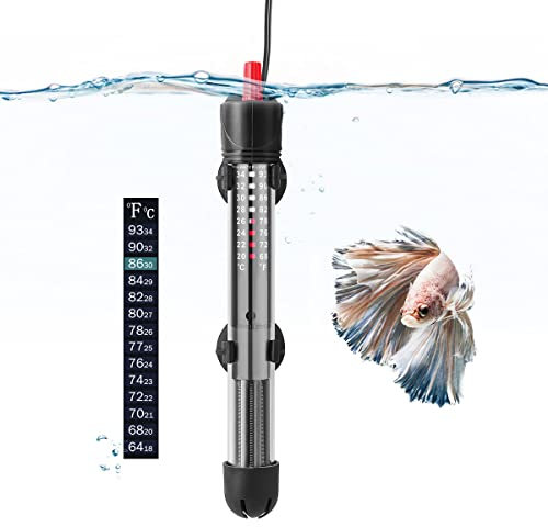 HITOP HP-608 Submersible Aquarium Heater 25W 50W With Thermometer and Extra Sucker Cup