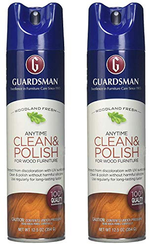 Guardsman Clean & Polish For Wood Furniture - Woodland Fresh - 12.5 oz - Silicone Free, UV Protection - 2 Pack