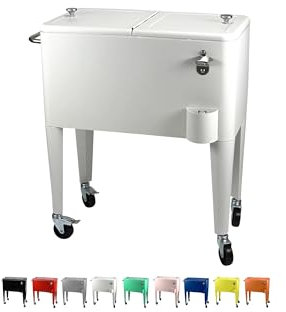 Kailua Cooler - Frigorifero per bevande - scatola di raffreddamento - Box Frigo - Frigo Portatile - Carrello Portabevande - Carrello Mobile Bar - refrigerator (Bianco)