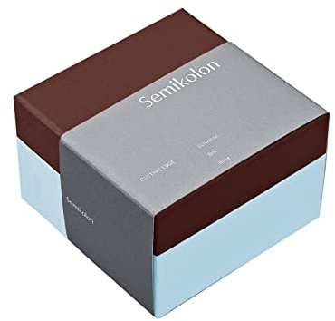 Semikolon 364875 Aufbewahrungsbox Cutting Edge L Format - 23,9 x 23,9 x 16,1 cm - Geschenkbox - braun-blau pecan ice