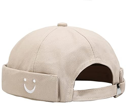 Malaxlx Herren Docker Cap Seemannsmütze Docker Mütze Hafenmütze Seemannskappe Brimless Cap Herrenmütze Verstellbar