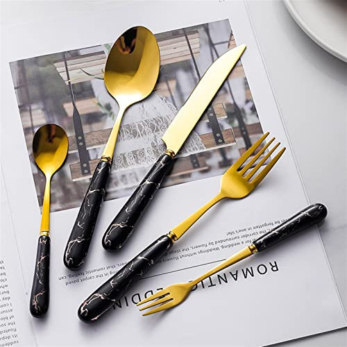 Set di posate Set di stoviglie in oro Set di coltelli in ceramica con manico in ceramica Set di posate in acciaio inossidabile Set di stoviglie per stoviglie lavabili in lavastoviglie 20 pezzi in ac