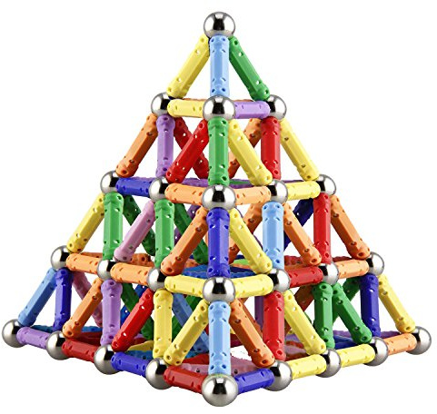Ocensmice 160 pezzi puzzle blocchi magnetici giocattoli, costruzione di magnete Kit di costruzione educativi per bambini che giocano gioco impilabile con mattoni e bastoncini magnetici