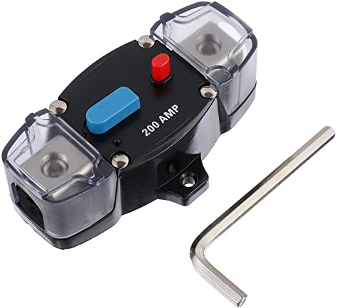 EPLZON 200A 12-48 Volt DC Selbstauslöser mit manuellem Reset-Knopf für Auto, Wohnmobil, Boot (200Amp)