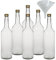 mikken Lot de 6 bouteilles de liqueur en verre 1000 ml + 1 entonnoir