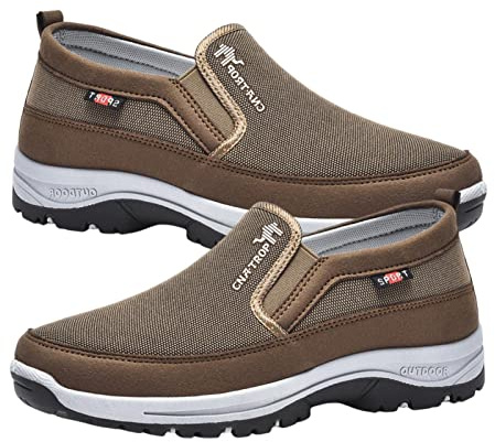 FOCCAR Plimsolls orthopédiques respirants, chaussures à enfiler mains libres – Baskets orthopédiques de loisirs vintage pour plus d'amortissement et de soulagement des pieds