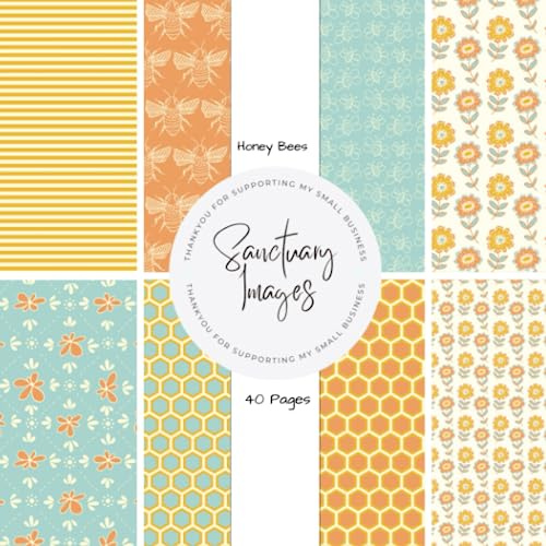 Honey Bees Scrapbooking Paper: Decorative Craft Paper Pad Supplies, Junk Journaling, Scrapbooking, & Crafting Projects - Double Sided 8.5 x 8.5