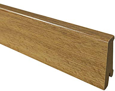 TRECOR® Zócalo para suelo de vinilo Prestige roble natural – Altura: 60 mm Profundidad: 18 mm Longitud: 2400 mm – Resistente al agua (Prestige roble natural, rodapié 1 pieza | 240 cm)