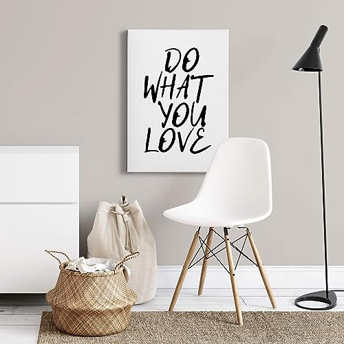 A.S. Création Leinwandbild Sprüche Do what you love - Kunstdruck schwarz weiß - 50x70 cm Hochformat - moderne Wanddekoration Schlafzimmer Wohnzimmer Küche - Bild auf Keilrahmen