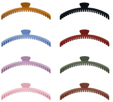 8 Stück Krallenklammern Haare, Mehrfarbig Hält Alles Haarklammern Starke Krallenklammern für Dickes Haar mit 52 Zähnen Haarspange für Frauen, Dickes, Dünnes Haar