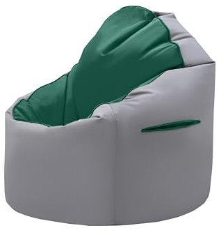 Loft 25 sitzsack mit füllung, sitzsack Kinder, sitzsäcke Outdoor 80 x 84 cm, Gaming sitzsack, wasserbeständig Bean Bag, sitzsack Erwachsene mit Rückenlehne (Grün)