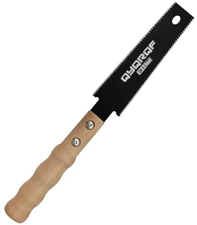 QYQRQF Small Hand Saw, 6 Inch Japanese Pull Saw with Double Edges 15/17 TPI Flush Cut Saw for Woodworking DIY Projects