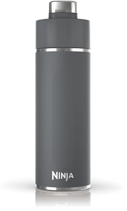 Ninja Thirsti Water Bottle and Flask 530 ML With Leak-Proof Lid, Designed For Carbonated, Hot & Cold Drinks. Ideal For Travel & Sports, Triple Insulated, Stainless Steel Bottle, Grey, DW1801EUUKGY