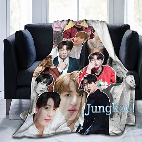 Suehome Jungkook, coperta morbida e confortevole in pile di lana, per divano, ufficio, auto, campeggio, yoga, viaggi, decorazione per la casa, accogliente coperta da spiaggia in peluche, regalo