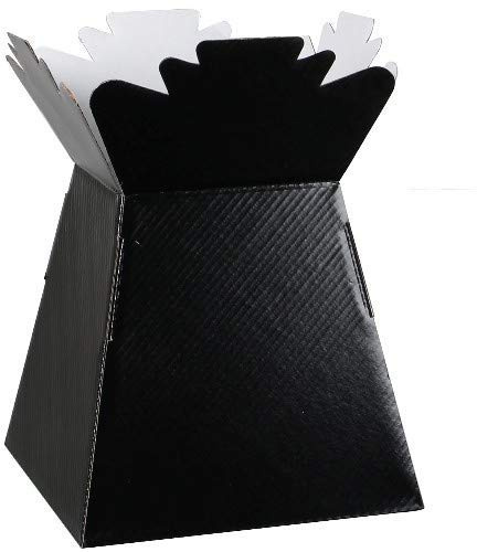 Inerra Florist Boxes Living Vases for Flowers and Bouquet Box Making - Pack of 5 (Black)