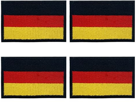 4 Stück Aufnäher Zum Aufbügeln, Deutschland-Flagge-Patch, Abzeichen-Stickerei-Stoff-Patch, Mini-Aufnäher Zum Aufbügeln, Rucksack-Kleidung, Dekorativer Aufnäher