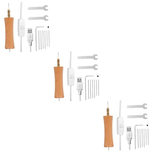 NUOBESTY 3 Sets Jewelry Drill Electric Hand Drill Set Resin Drill Kit for Crafts Easy Operation for Skill Levels