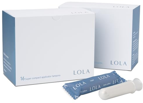 LOLA Organic Cotton Tampons, 32 Count - Super Tampons, Period Feminine Hygiene Products, HSA FSA Approved Products Feminine Care