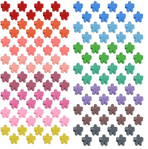 Mini Flower Hair Clip Flower Clips,Colorful Mini Hair Claw,for Women, Girls,Baby, Toddler Bangs Strong Grip Small Tiny Rainbow Hair Clips (100, Matte Colors)