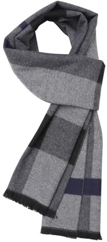 Kiiwah Klassischer Karierter Mode Herrenschal, Weich Warm Herbst und Winter Lange Schal Komfortabel Elegant Business 180x32cm