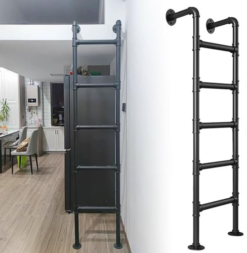 3,3–9,8 Fuß Metall-Hochbettleiter zur Wandmontage, Dachbodentreppe, Kellerausstiegsleiter, Feuerleiter für die Sicherheit im Notfall zu Hause, solide, langlebige Aufstiegsleiter, Tragkraft 330 lbs(300