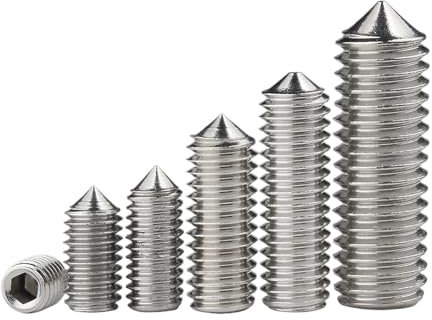 Aqxypas 10 Teile/los Hex Innensechskant Stellschraube Kegelspitze Madenschraube M10 304 Edelstahl DIN914(12mm x10pcs)