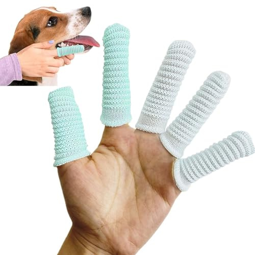 Hundezahnbürste, Fingerlinge Zahnsteinentferner Hund Wiederverwendbar Fingerling Fingerzahnbürste Pet Finger Zahnbürste für Hunde Katzen Zahnpflege, Anti-Plaque Hundezahnbürste