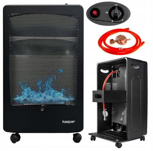 Kaspar Gasheizer geruchlos Mit Gasdruckregler Gasschlauch Gasheizofen Heizstrahler 2500 3800 W Gasheizung Für Innenräume Außen Terrasse Camping Zelt Für Fläche Bis 60 m2