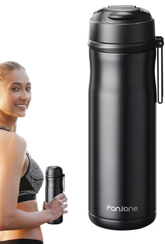 Botella aislada, botella de agua de gimnasio aislada, botella con infusor de té | Taza de acero inoxidable de 600 ml con infusor magnético | Taza de café y botella de agua ideales para