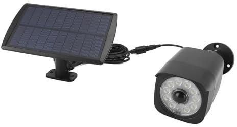 Telecamera di Sicurezza Finta, Telecamere di Sicurezza Finte Sensore di Movimento a Luce Solare IP65 Sensore di Movimento con Telecamera Ad Alta luminosità per Ufficio Domestico