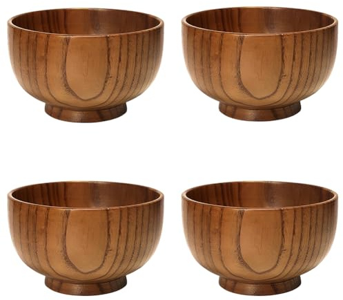ISAKEN Home Holz Schale, Wood Bowls aus Holz Handgefertigte Holz Schale Mini Holz Dipschalen Set Isolierte Holz Schale für Beilagen Sauce Nüssen Salz Gewürze