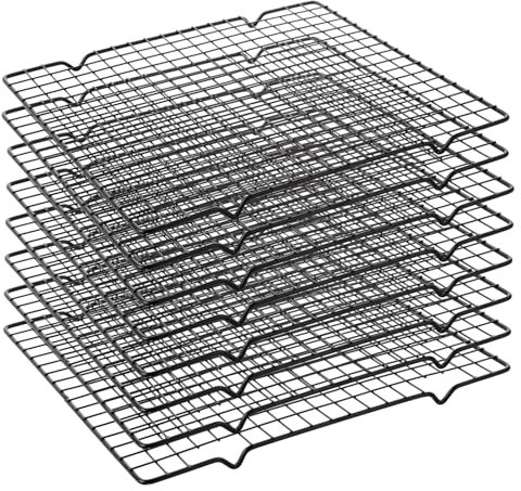 GBACHOOSE 8er Set Kuchengitter Abkühlgitter Aus Edelstahl 28 * 25 cm, Cooling Rack, Abtropfgitter, Gitterrost für Kühlen von Desserts und Braten, zum Abtropfen von gewaschenem Gemüse und Obst