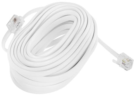 Mikikit Cavo Telefonico Rj11/rj14 6p4c Da 7,62 m Con Connettore Modulare, Prolunga Per Telefoni Fissi, Adatto Per Casa, Ufficio e Ambienti Professionali