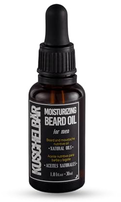 KuschelBar - Bartöl Herren - Bart Öl - mit Hanföl, Fördert das Bartwachstum, Befeuchtet und Glättet - Bartpflege für Männer mit Pflanzlichen Extrakten und Sanfter Duft - 30 ml