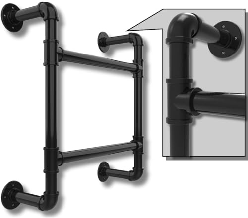2-Step Wall-Mounted Ladder/Integrated 2-Rung Ladder Window Well Egress - Permanent Acess to The Roof, Basement, Boat, Loft or Bunk Bed - Two Step Built-in Ladders - Wall-Mounted Emergency Escape