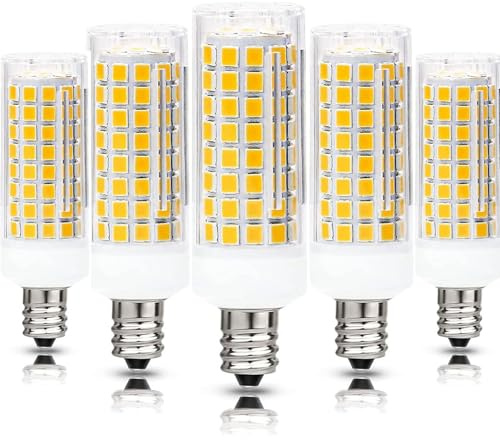 E12 Ampoule LED 10W, 10W Équivalent 100W E12 Halogène Remplacement De La Lampe, Pack De 5, Ac220v, 360 ° Angle De Faisceau Dimmable 1000lm(Blanc Chaud)
