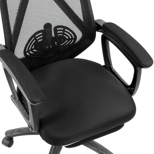 Trinkrittey Funda para silla de oficina, color negro, elástica, extraíble, lavable, ajuste universal, funda para silla de juegos y oficina