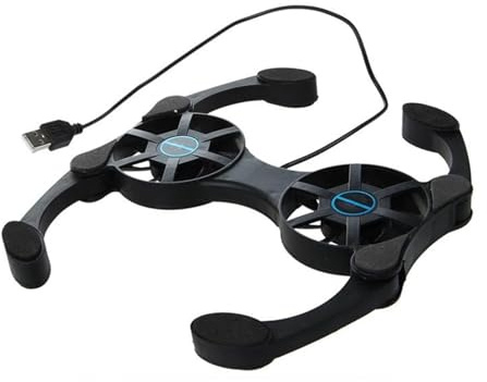 Base Refrigeradora Portatil Gaming Almohadilla refrigeración para ordenador portátil con 2 ventiladores, soporte enfriador para portátil, soporte de plástico, accesorios para ordenador Ventilador Orde