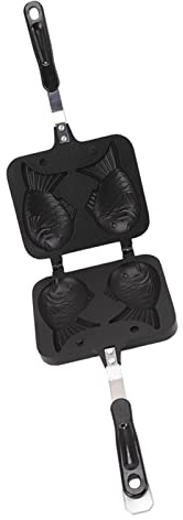 Nikou Taiyaki Pan Maker, teglia antiaderente a doppia faccia a forma di pesce per la cottura a fiamma aperta, waffle da cucina a forma di pesce giapponese