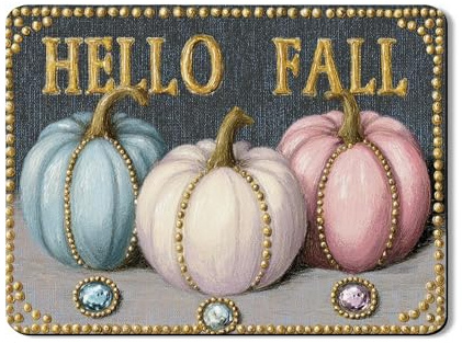 Hello Fall Pumpkin Dish Drying Mats For Kitchen Counter, Vintage Absorbent Rubber Dish Rack Mat, Autumn PU Leather Drying Pad For Coffee Bar 18x24 Inch
