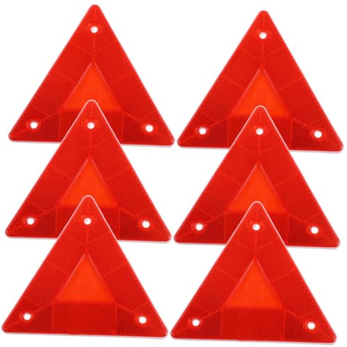 OFFSCH 6 piezas Triángulos Reflectantes para Coche Señal de Advertencia Reflectante Resistente Altas Temperaturas Accesorio de Seguridad para Carretera Fácil Instalación Condiciones de