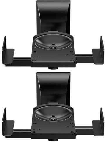 Speaker Wall Mount - 2 Pack Modern Brackets for Small and Large Surround Sound Speakers | Multifunctional Heavy Duty Wall Holder Supports Up to 55lbs for Home Theater Studio, 27x15.5x9cm Black Iron
