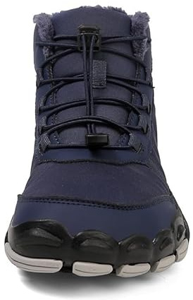Peak Footwear Urban Trekker – Non-Slip & Waterproof Winter Barefoot Shoe for Men & Women | Orthopedist-Approved Natural Comfort, Wide Toe Box & Flexible Thin Sole for Healthy Posture (Blue, US Footwear Size System, Adult, Women, Numeric, Wide, 10)
