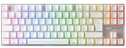Cherry XTRFY MX 8.2 Pro TMR Wireless - Clavier Gaming TKL Magnétique-Mécanique, Switches Cherry MK Crystal Personnalisables, PBT, Hot-Swap, RapidTrigger, SnapKey/SOCD, Disposition FR AZERTY, Blanc