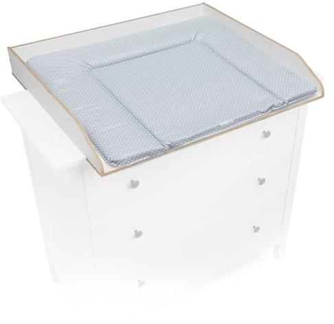 Jonka Wickelaufsatz für IKEA Hemnes Kommode 108 & 160 cm inkl. Fillikid Wickelauflage – Baby Wickeltisch-Aufsatz aus Naturholz, besonders sicher: DIN EN 12221 geprüft - Weiß