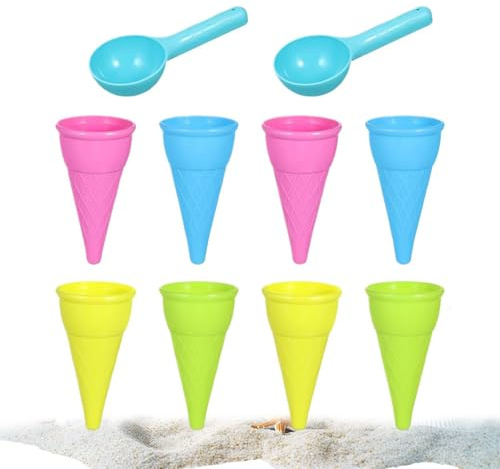 Generisch Eiswaffel-Spielzeug,10-teiliges Strandspielzeug-Set aus Sand,Spiel-Eiscreme | für Kindergeburtstag, Klassenzimmer, Sommeraktivitäten, Kindergarten, Zirkusparty